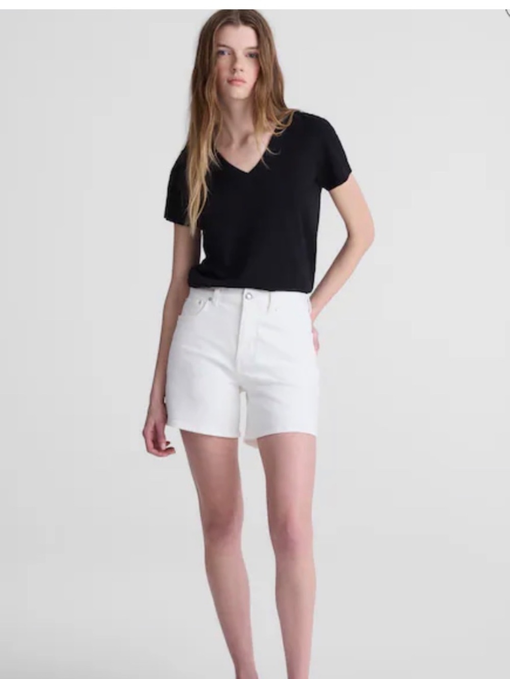 NWT - Madewell The Perfect Vintage Mid-Length Jean Short - Tile White - Size 24